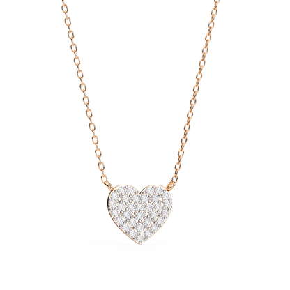 Diamond-Studded Heart Pendant