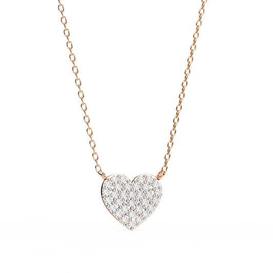 Diamond-Studded Heart Pendant