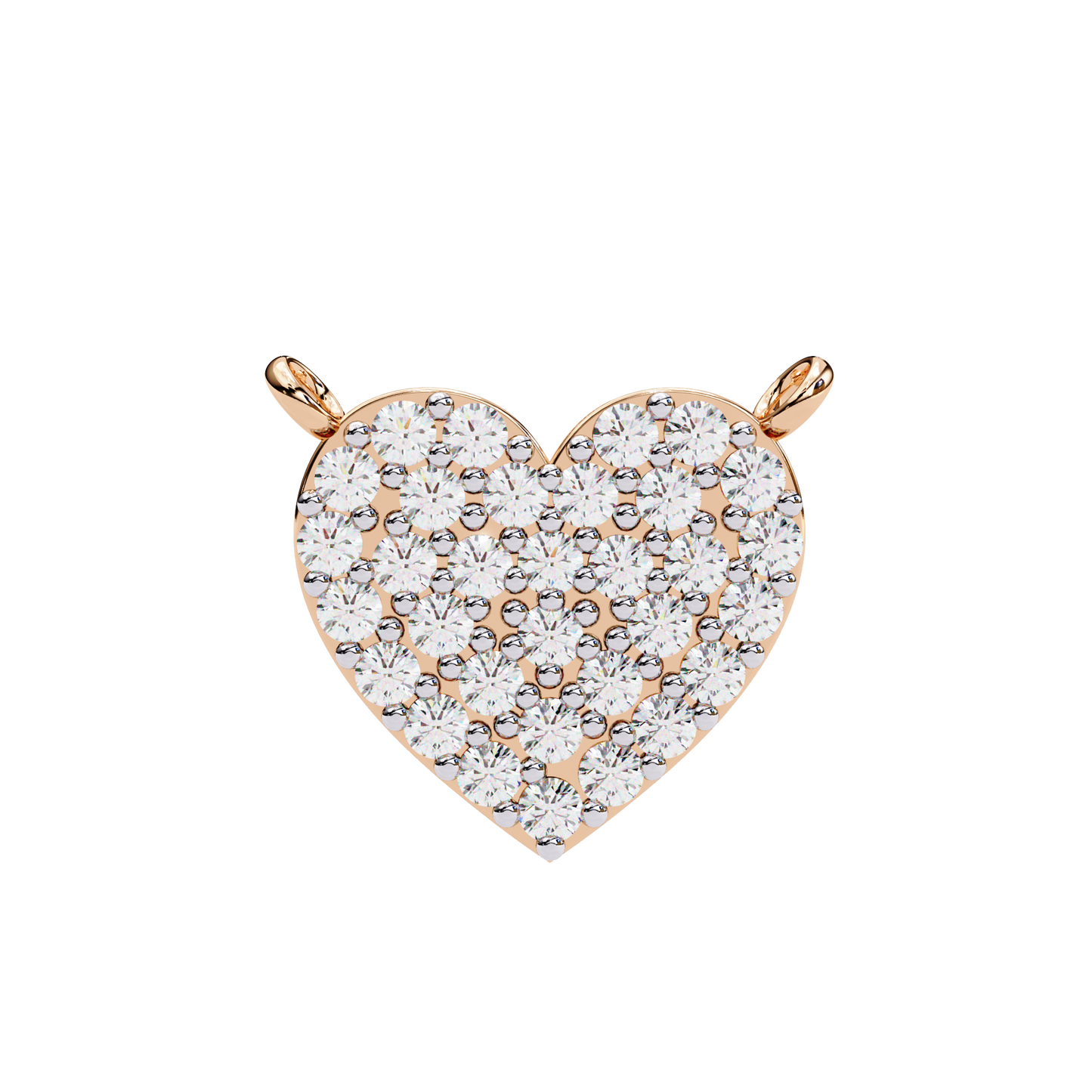 Diamond-Studded Heart Pendant