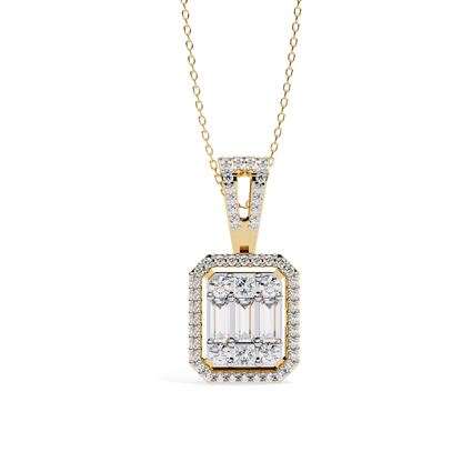 Diamond Radiant Halo Pendant