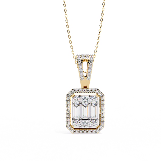 Diamond Radiant Halo Pendant