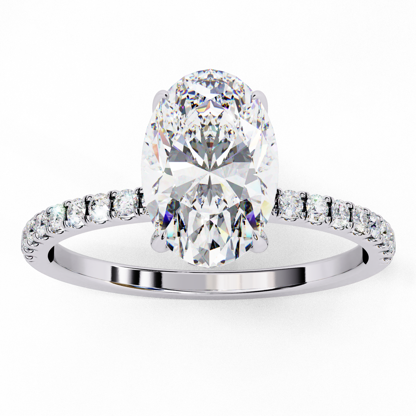 Radiance Oval Halo Ring