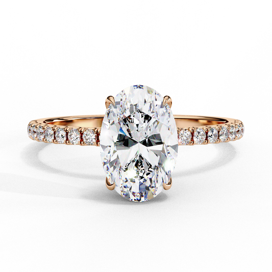 Radiance Oval Halo Ring