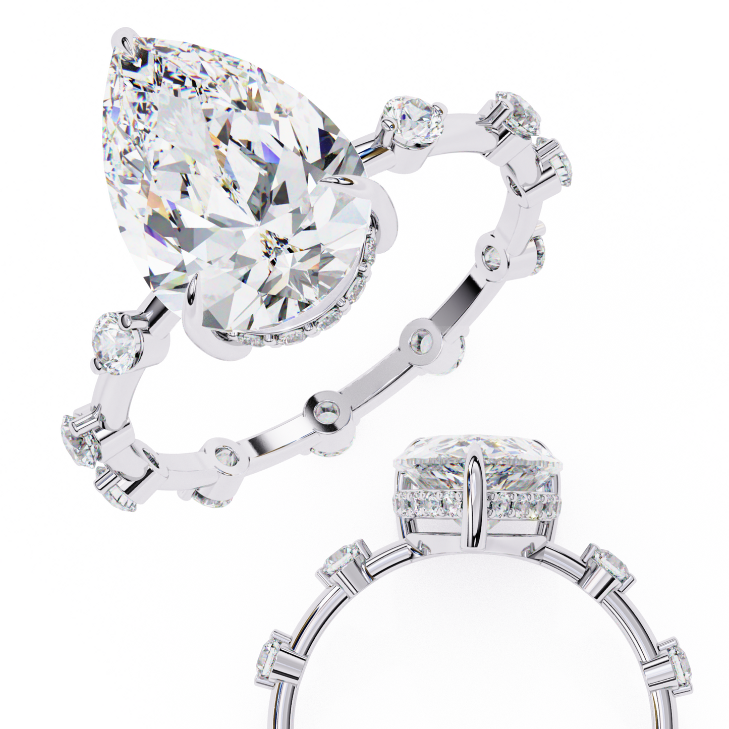 Radiant Pear Diamond Ring