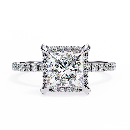 Glimmering Halo Diamond Ring