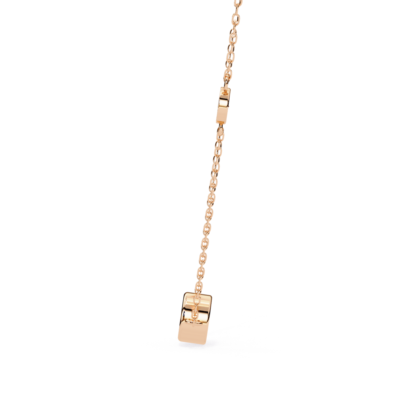 Rose gold necklace chain with clasp detail