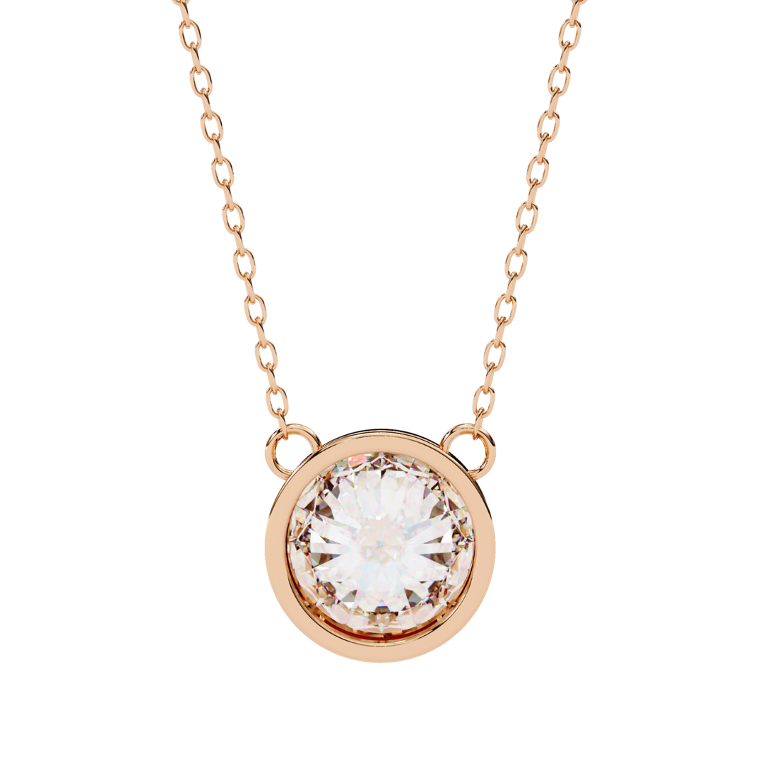 Rear look of yellow gold diamond necklace