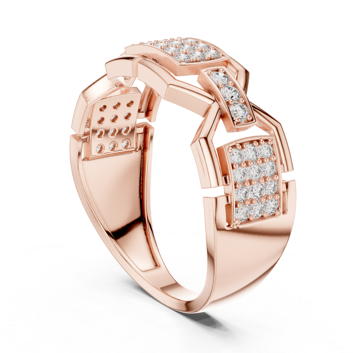 Rose gold architectural diamond statement ring design
Modern rose gold geometric cluster diamond ring
Rose gold abstract open frame diamond band
Contemporary rose gold angular diamond fashion ring
Rose gold layered geometric diamond band style
Luxury rose gold modern statement diamond ring
Rose gold polished geometric cluster band ring
Bold rose gold architectural diamond fashion band
Elegant rose gold abstract diamond ring design
Rose gold open geometric statement ring style