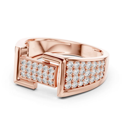 Rose gold buckle style diamond ring
Round diamond rose gold buckle band ring
Rose gold geometric buckle diamond ring
Modern rose gold diamond statement ring
Rose gold wide band pavé diamond ring
Contemporary buckle design diamond ring
Rose gold rectangular diamond buckle ring
Bold rose gold diamond fashion band
Rose gold designer buckle style ring
Multi diamond rose gold buckle band ring