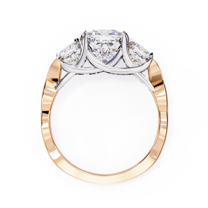 Rose gold cushion diamond ring
Cushion cut diamond three stone ring
Rose gold cushion center diamond
Cushion diamond ring back view
Rose gold three stone diamond ring
Cushion cut diamond ring setting
Rose gold cushion diamond band
Cushion diamond ring rear profile
Rose gold diamond ring detail
Cushion diamond three stone style