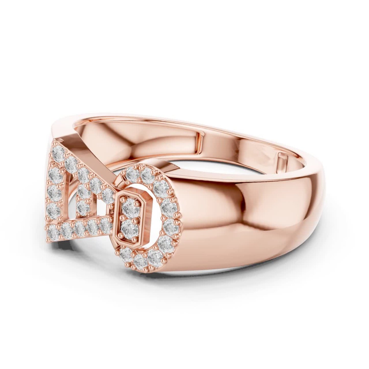 Angled view rose gold diamond buckle ring
Rose gold buckle style diamond ring
Round diamond buckle rose ring perspective
Rose gold geometric diamond buckle band
Angled profile rose gold diamond ring
Rose gold statement buckle ring design
Diamond accented rose gold buckle ring
Three quarter view rose buckle ring
Rose gold diamond fashion ring angle
Perspective view rose gold buckle band