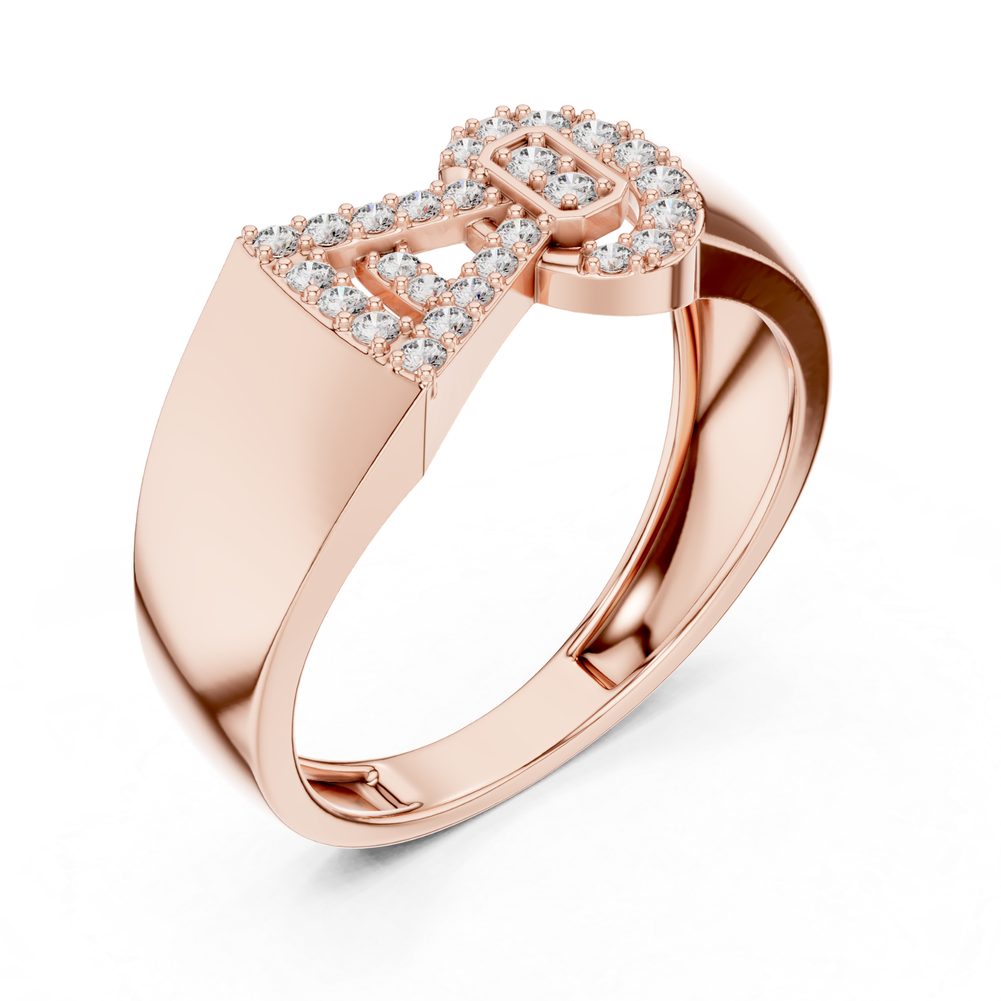 Perspective view rose gold diamond buckle ring
Rose gold buckle halo ring angled view
Round diamond buckle ring three quarter view
Rose gold geometric buckle diamond ring
Angled perspective rose gold statement ring
Rose gold diamond buckle band design
Three quarter profile diamond buckle ring
Rose gold pavé buckle ring angle view
Round diamond halo buckle rose ring
Rose gold fashion buckle ring perspective