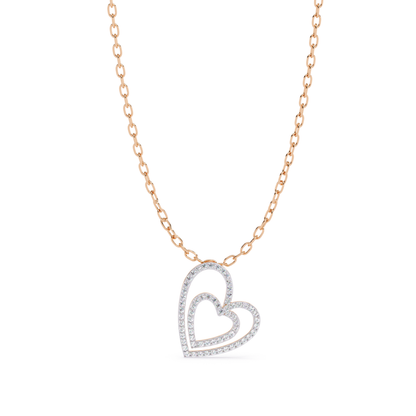 Rose gold double heart diamond pendant
Double heart pavé diamond pendant necklace
Rose gold open heart diamond necklace
Elegant double heart diamond pendant
Rose gold layered heart pendant
Diamond heart pendant with pavé setting
Polished rose gold heart necklace
Modern double heart diamond pendant
Rose gold heart diamond jewelry
Double heart pendant with round diamonds