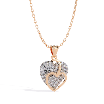 Rose gold double heart diamond pendant necklace
Diamond heart pendant with rose gold outline
Rose gold layered heart diamond necklace
Pavé diamond double heart pendant in rose gold
Elegant rose gold diamond heart necklace
Open heart rose gold diamond pendant
Rose gold heart pendant with round diamonds
Classic double heart diamond pendant necklace
Polished rose gold heart diamond jewelry
Rose gold diamond heart pendant front view