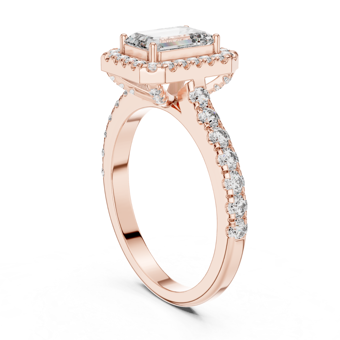 Rose gold emerald cut diamond halo ring gallery view
Gallery view of rose gold emerald cut diamond ring
Rose gold emerald cut halo ring side gallery
Emerald cut diamond halo ring gallery profile
Rose gold halo ring with emerald cut diamond gallery
Rose gold emerald cut diamond ring side setting
Emerald cut halo engagement ring gallery view
Rose gold emerald cut diamond ring profile angle
Rose gold diamond halo ring side structure
Rose gold emerald cut ring gallery detail