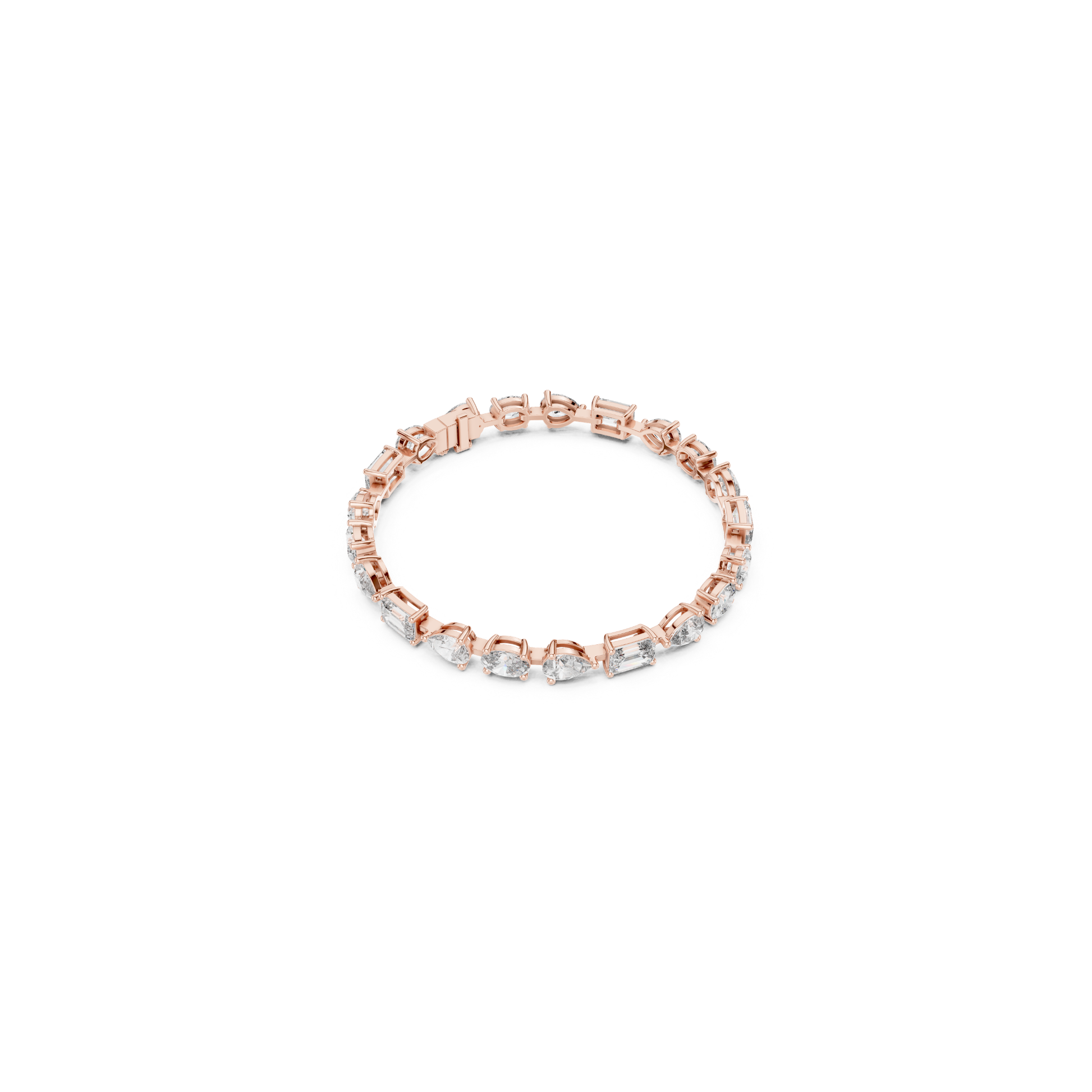 Top view rose gold emerald oval pear diamond bracelet
Rose gold bracelet with mixed diamond shapes
Emerald oval pear diamond bracelet top angle
Multi shape diamond tennis bracelet overhead view
Rose gold bracelet with pear oval diamonds
Emerald cut diamond bracelet top profile
Rose gold mixed cut diamond line bracelet
Oval pear emerald diamond bracelet design
Top angle mixed shape diamond bracelet
Rose gold bracelet featuring emerald oval pear diamonds