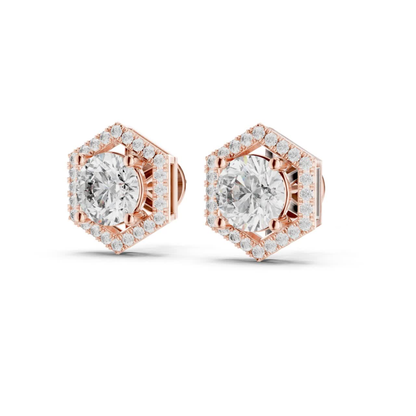 Rose gold hexagon halo round diamond stud earrings side view
Round diamond hexagon earrings side profile
Rose gold geometric diamond stud earrings side view
Hexagon halo diamond earrings side angle
Round center diamond hexagon stud earrings side profile
Rose gold halo diamond earrings side view
Hexagon framed round diamond earrings side angle
Diamond halo stud earrings in rose gold side view
Geometric round diamond earrings side profile
Rose gold hexagon diamond earrings side angle