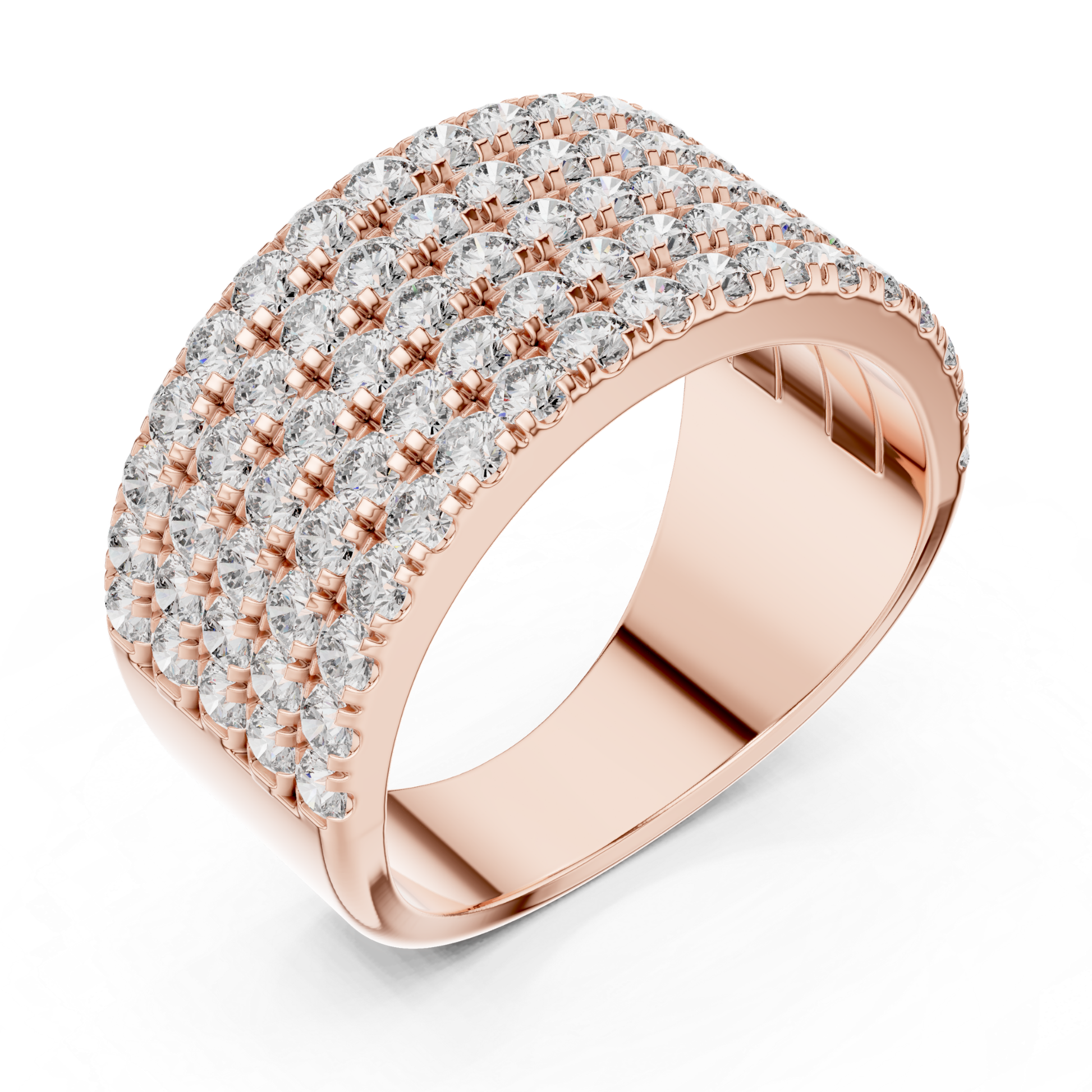 Rose gold multi row Pave diamond dome statement ring
Wide rose gold layered diamond fashion band
Rose gold curved Pave diamond cocktail ring
Multi row round diamond rose gold dome ring
Rose gold luxury diamond statement band ring
Rose gold broad dome ring with round diamonds
Angled rose gold multi layer diamond ring
Rose gold bold Pave diamond dome design
Round brilliant diamond rose gold wide ring
Rose gold elevated Pave diamond statement ring