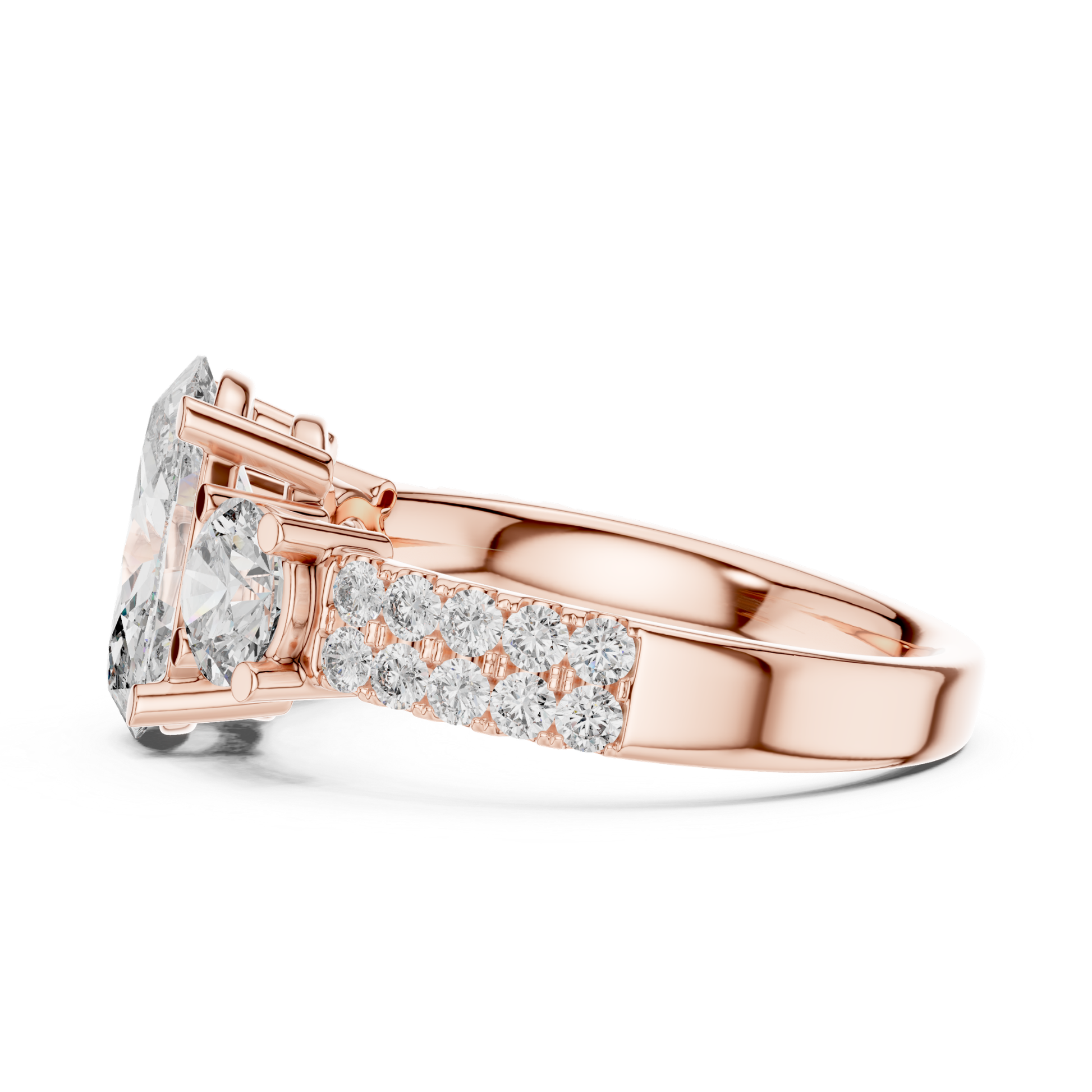 Side view oval diamond engagement ring in rose gold
Rose gold oval diamond ring side profile with pave band
Oval cut diamond side view ring with accent diamonds
Rose gold side angle oval diamond bridal ring
Side profile oval lab diamond ring in rose gold
Oval diamond engagement ring with side pave details
Rose gold oval center stone ring side view design
Elegant side view oval diamond ring with round accents
Side angle rose gold oval diamond statement ring
Oval diamond side profile ring