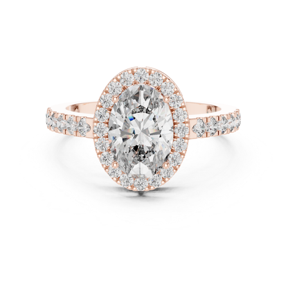 Rose gold oval halo diamond engagement ring
Oval halo diamond ring in rose gold
Rose gold oval cut halo ring
Oval diamond halo ring with accent diamonds
Rose gold oval diamond ring with split accents
Lab grown oval halo engagement ring
Rose gold oval center halo ring
Oval diamond ring with diamond shoulders
Rose gold halo ring with oval center stone
Classic oval halo diamond ring