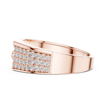 Rose gold pave diamond band ring back view
Back profile rose gold diamond statement ring
Rose gold wide band with pave diamonds
Modern rose gold diamond ring rear angle
Contemporary rose gold pave diamond band
Rose gold luxury ring with diamond rows
Elegant rose gold rear view diamond ring
Rose gold geometric pave diamond profile
Bold rose gold fashion ring back detail
Rose gold designer band with pave diamonds