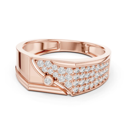 Rose gold pave diamond band ring side view
Side profile rose gold diamond statement ring
Rose gold wide band with pave diamonds
Modern rose gold diamond ring side angle
Contemporary rose gold pave diamond band
Rose gold luxury ring with diamond rows
Elegant rose gold side view diamond ring
Rose gold geometric pave diamond profile
Bold rose gold fashion ring side detail
Rose gold designer band with pave diamonds