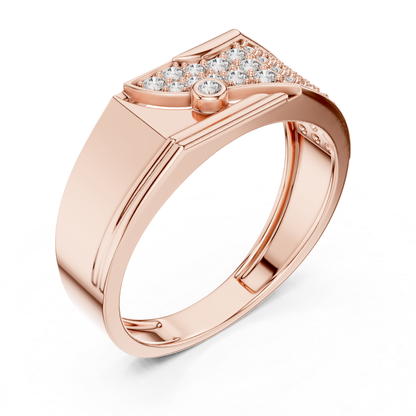 Rose gold pave diamond statement ring side view
Side angle rose gold diamond fashion ring
Rose gold geometric pave diamond ring profile
Modern rose gold wide band with diamonds
Contemporary rose gold statement diamond ring
Rose gold luxury ring with pave diamonds
Elegant rose gold designer diamond band
Bold rose gold ring with diamond detailing
Rose gold polished statement ring perspective
Rose gold fashion band with pave diamonds