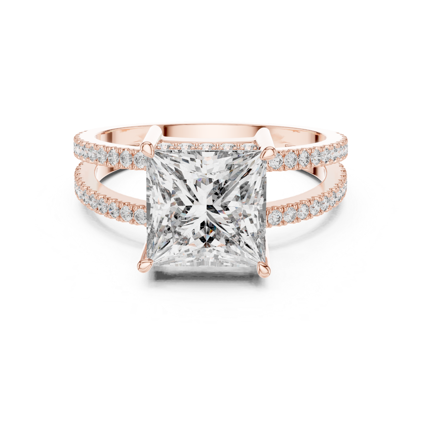 Rose gold princess cut diamond split shank ring
Large princess diamond ring with double pave band
Rose gold engagement ring with princess cut center stone
Split shank diamond ring with square solitaire diamond
Elegant rose gold ring with pave diamond bands
Princess cut solitaire ring with slim split shank
Fine rose gold diamond ring with four prong setting
Modern split band ring with princess cut diamond
Rose gold statement ring with pave accent diamonds
Princess diamond engagement ring