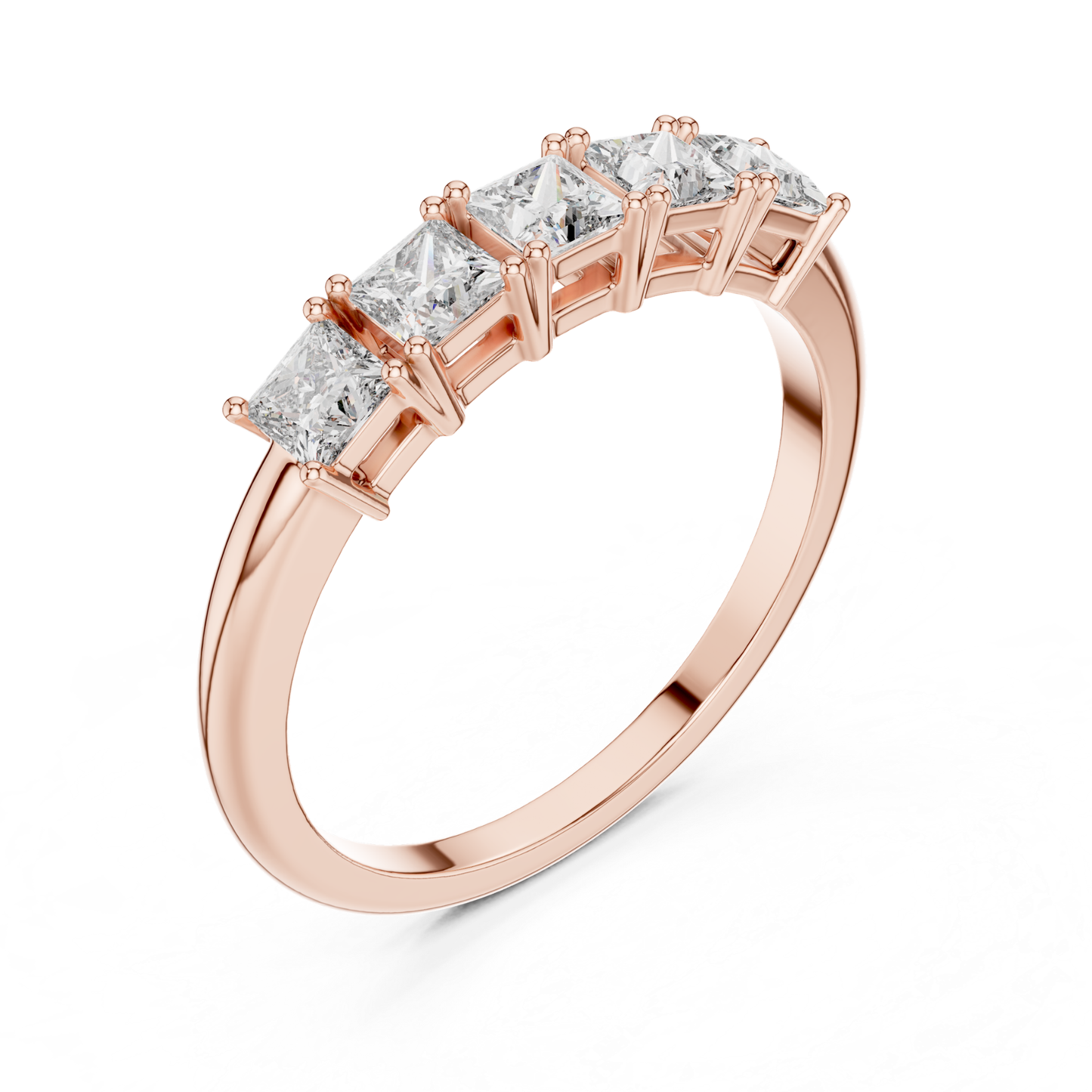 Side view rose gold princess diamond ring
Rose gold princess cut ring side profile
Side angle five stone diamond ring
Princess diamond band side view in rose gold
Rose gold side profile diamond band
Side setting princess cut diamond ring
Rose gold princess diamond ring gallery view
Five stone diamond ring side angle
Rose gold ring side detail view
Princess cut diamond ring side design