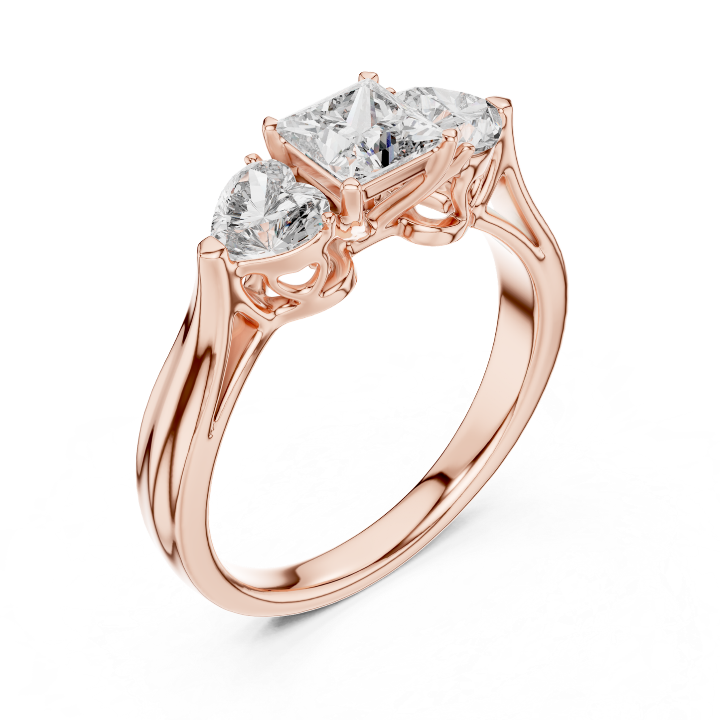 Rose gold princess cut three stone diamond ring
Rose gold princess center diamond ring side stones
Three stone diamond ring rose gold princess design
Rose gold engagement ring princess cut side view
Rose gold diamond ring three stone elegant angle
Princess center diamond ring rose gold side setting
Rose gold ring trio diamond arrangement angle
Three stone princess diamond ring rose gold finish
Rose gold fine diamond ring princess center look
Classic three stone diamond ring rose gold style