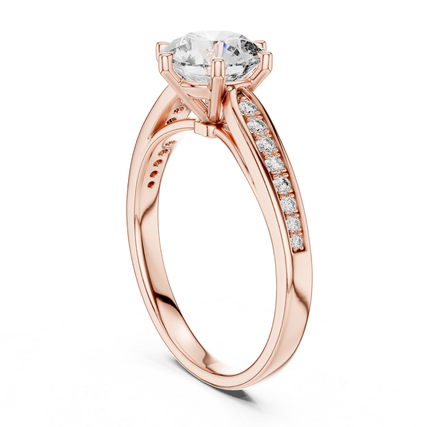 Rose Gold Round Brilliant Diamond Cathedral Solitaire Ring
Round Cut Diamond Ring with Cathedral Setting
Rose Gold Diamond Ring with Tapered Shoulders
Fine Jewelry Diamond Ring with Accent Details
Rose Gold Classic Bridal Diamond Ring Design
Elegant Round Diamond Ring with Raised Setting
Rose Gold Luxury Diamond Ring with Accents
Premium Round Brilliant Diamond Rose Gold Ring Style
Rose Gold Diamond Ring with Open Gallery
Timeless Round Cut Diamond Ring in Rose Gold