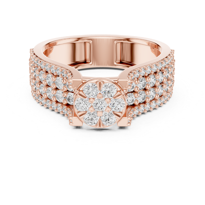 Round diamond cluster ring in rose gold
Rose gold diamond cluster engagement ring
Floral diamond ring with pave band in rose gold
Round diamond flower cluster ring front view
Rose gold ring with round diamond cluster center
Multi diamond cluster ring with wide pave band
Rose gold floral diamond statement ring
Pave diamond band with round cluster center
Classic round diamond cluster ring in rose gold
Rose gold diamond flower ring with pave details