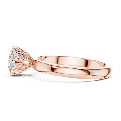 Rose gold eight prong diamond ring side profile
Side view of rose gold round diamond ring
Rose gold round cut diamond ring gallery view
Rose gold ornate eight prong ring profile
Raised round diamond setting in rose gold
Rose gold polished solitaire ring side detail
Rose gold classic diamond ring profile design
Rose gold secure eight prong ring setting
Rose gold round brilliant diamond ring profile
Rose gold elegant solitaire ring side angle