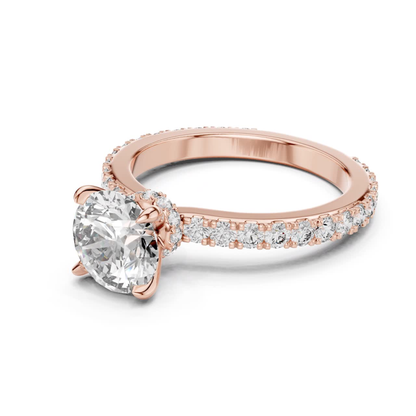 Rose gold round diamond solitaire ring side view
Round cut diamond ring with pave band profile
Rose gold solitaire ring side angle
Round diamond engagement ring side profile
Pave diamond band with round center diamond
Rose gold four prong diamond ring
Round brilliant diamond solitaire ring side view
Diamond pave band ring in rose gold
Classic round diamond ring profile view
Rose gold round diamond ring close up side angle