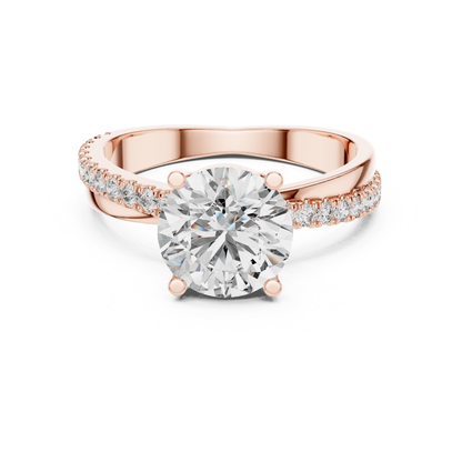 Round diamond ring in rose gold with split shank pave band
Rose gold solitaire ring with pave diamonds
Round brilliant diamond ring in rose gold
Rose gold diamond ring with split band
Classic round diamond engagement ring in rose gold
Rose gold ring with round center diamond
Four prong round diamond ring with pave band
Elegant rose gold split shank diamond ring
Minimal round diamond ring in rose gold
Rose gold pave diamond engagement ring