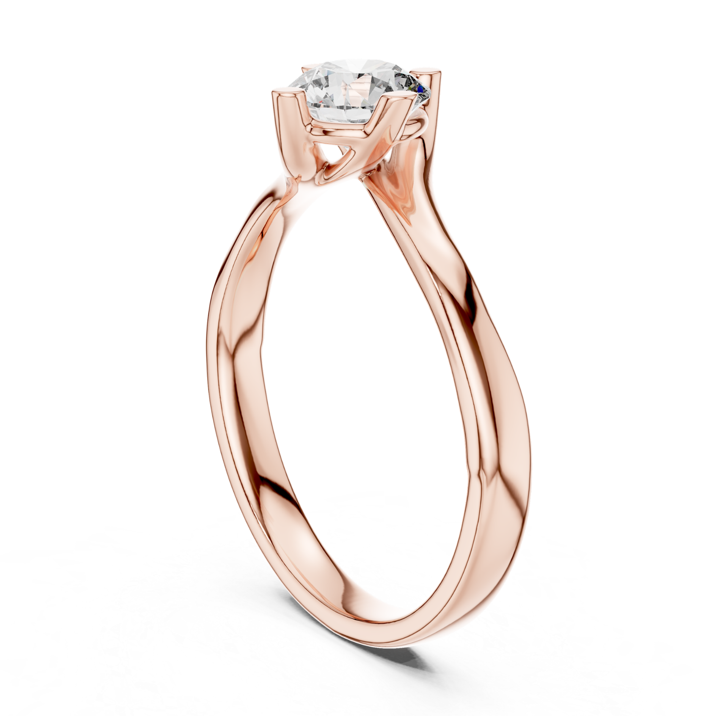 Vertical view rose gold twisted solitaire ring
Rose gold round diamond upright profile ring
Twisted band solitaire diamond vertical view
Rose gold engagement ring upright angle
Round diamond solitaire ring vertical profile
Minimal twisted diamond ring rose gold
Rose gold prong set solitaire upright ring
Elegant round diamond twist band vertical
Modern rose gold solitaire ring upright
Round diamond twisted band ring vertical view
