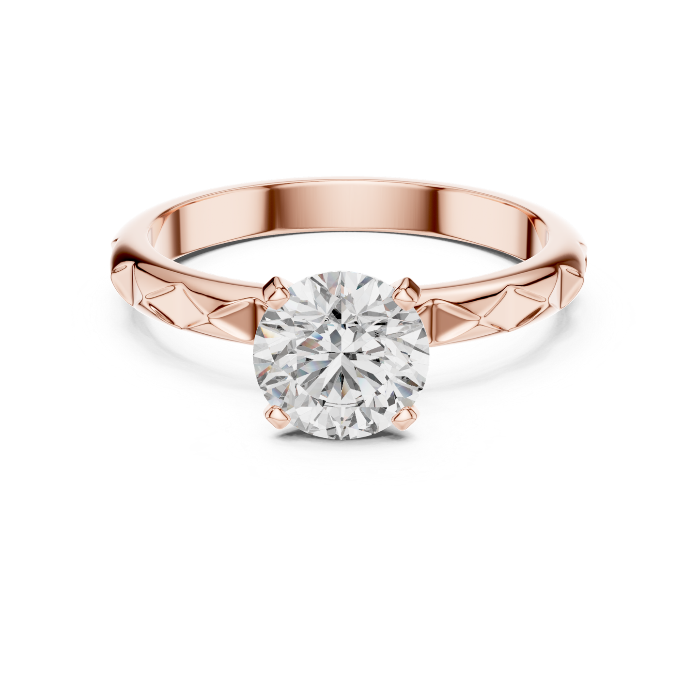 Rose gold round cut textured solitaire diamond ring
Rose gold engraved band round diamond ring design
Polished rose gold round solitaire diamond ring
Rose gold four prong round diamond ring setting
Rose gold textured band solitaire diamond ring
Classic rose gold round diamond engagement ring
Elegant rose gold textured diamond band ring
Rose gold polished round diamond solitaire ring
Fine rose gold engraved solitaire diamond ring
Rose gold round diamond textured band ring