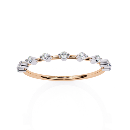 Rose gold band with round diamond accents
Round diamond accent band rose gold
Rose gold slim ring with round diamonds
Front view rose gold round diamond band
Rose gold band showing round diamond detail
Round diamond set rose gold accent band
Rose gold ring with spaced round diamonds
Rose gold round diamond band profile
Rose gold band with round diamond line
Rose gold round diamond open band