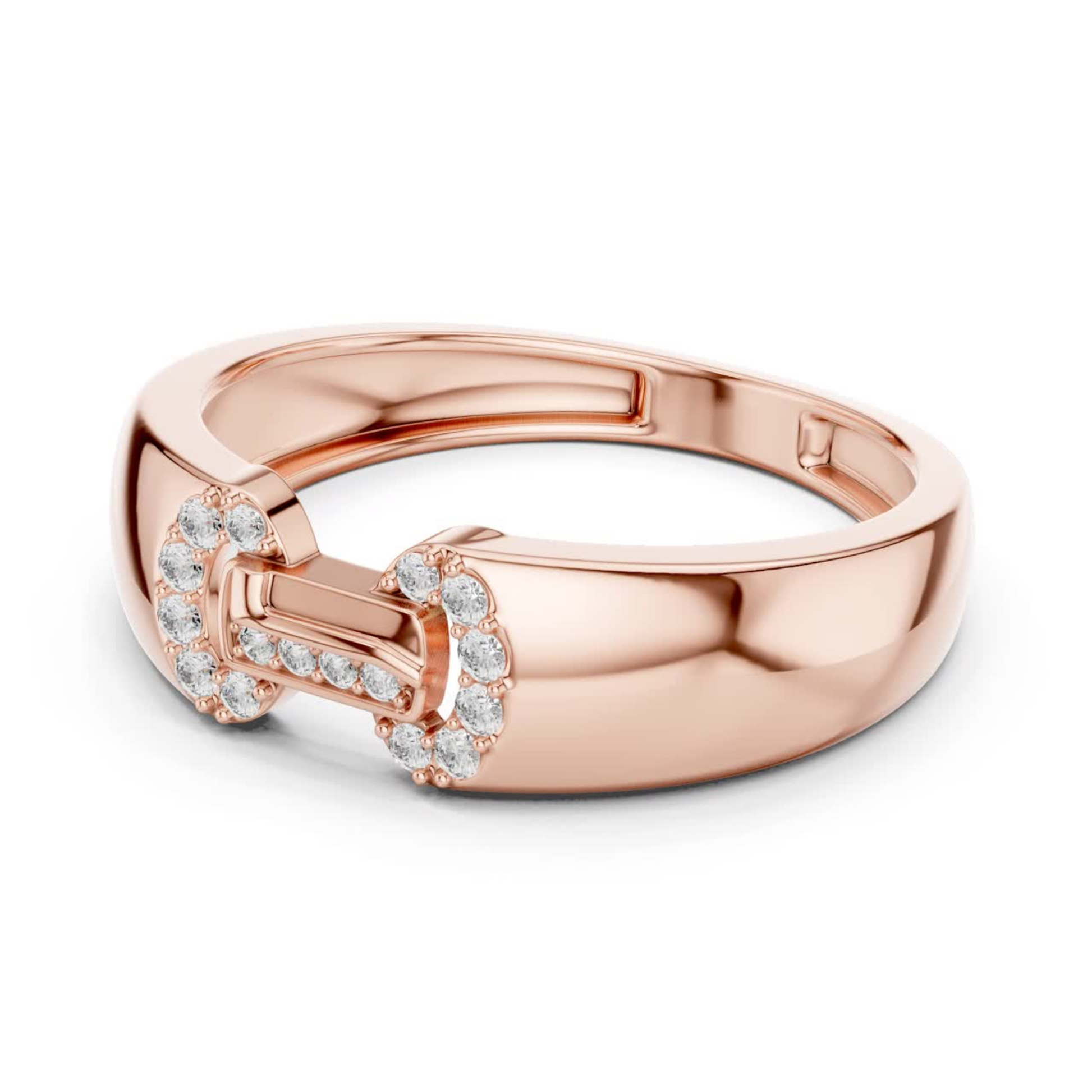 Side view rose gold round diamond buckle band ring
Rose gold diamond buckle ring angled side profile
Round diamond rose gold buckle band ring side angle
Modern rose gold diamond buckle ring side view
Polished rose gold round diamond fashion band ring
Luxury rose gold geometric diamond buckle ring
Sleek rose gold round diamond wide band ring
Contemporary rose gold diamond accented buckle ring
Elegant rose gold round diamond statement band
Rose gold designer buckle ring with round diamonds