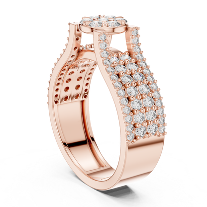 Back angle round diamond cluster ring in rose gold
Rose gold diamond cluster ring rear view
Floral diamond ring back profile in rose gold
Round diamond flower cluster ring rear angle
Rose gold ring with round diamond cluster back view
Multi diamond cluster ring with pave details rear view
Rose gold floral diamond ring back profile
Pave diamond band with round cluster center rear angle
Classic round diamond cluster ring back view
Rose gold diamond flower ring rear profile