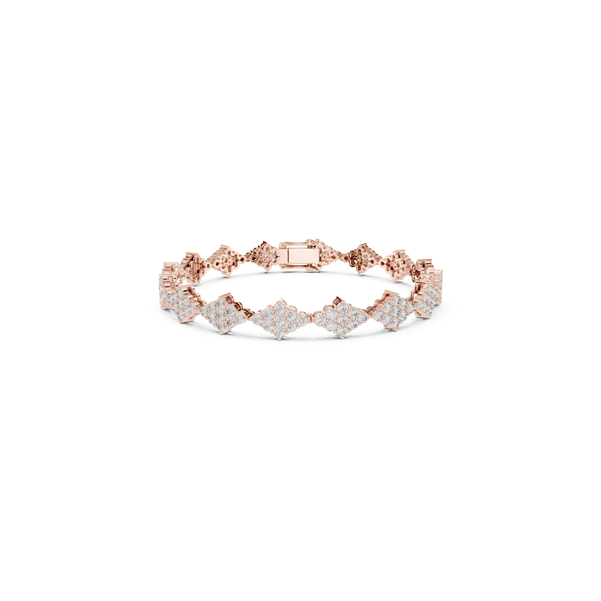 Rose gold round diamond cluster tennis bracelet
Round diamond floral cluster bracelet in rose gold
Rose gold bracelet with round diamond clusters
Round cut diamond tennis bracelet rose gold design
Rose gold round diamond link bracelet front view
Cluster set round diamond bracelet in rose gold
Rose gold diamond bracelet with floral motifs
Round diamond cluster link bracelet with clasp
Rose gold tennis bracelet featuring round diamonds
Elegant round diamond cluster bracelet rose gold finish