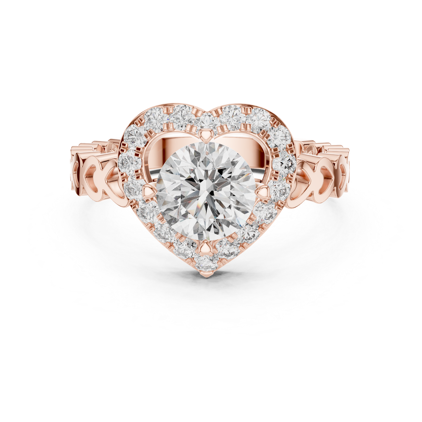 Rose gold round diamond heart halo ring front view
Rose gold heart halo round diamond ring design
Round diamond rose gold heart shaped halo ring
Rose gold heart frame diamond ring front design
Rose gold polished heart halo diamond ring style
Round diamond rose gold heart cluster ring design
Rose gold heart halo solitaire diamond ring view
Rose gold diamond heart ring with open gallery
Modern rose gold round diamond heart halo ring
Rose gold heart shaped diamond engagement ring