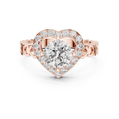 Rose gold round diamond heart halo ring front view
Rose gold heart halo round diamond ring design
Round diamond rose gold heart shaped halo ring
Rose gold heart frame diamond ring front design
Rose gold polished heart halo diamond ring style
Round diamond rose gold heart cluster ring design
Rose gold heart halo solitaire diamond ring view
Rose gold diamond heart ring with open gallery
Modern rose gold round diamond heart halo ring
Rose gold heart shaped diamond engagement ring