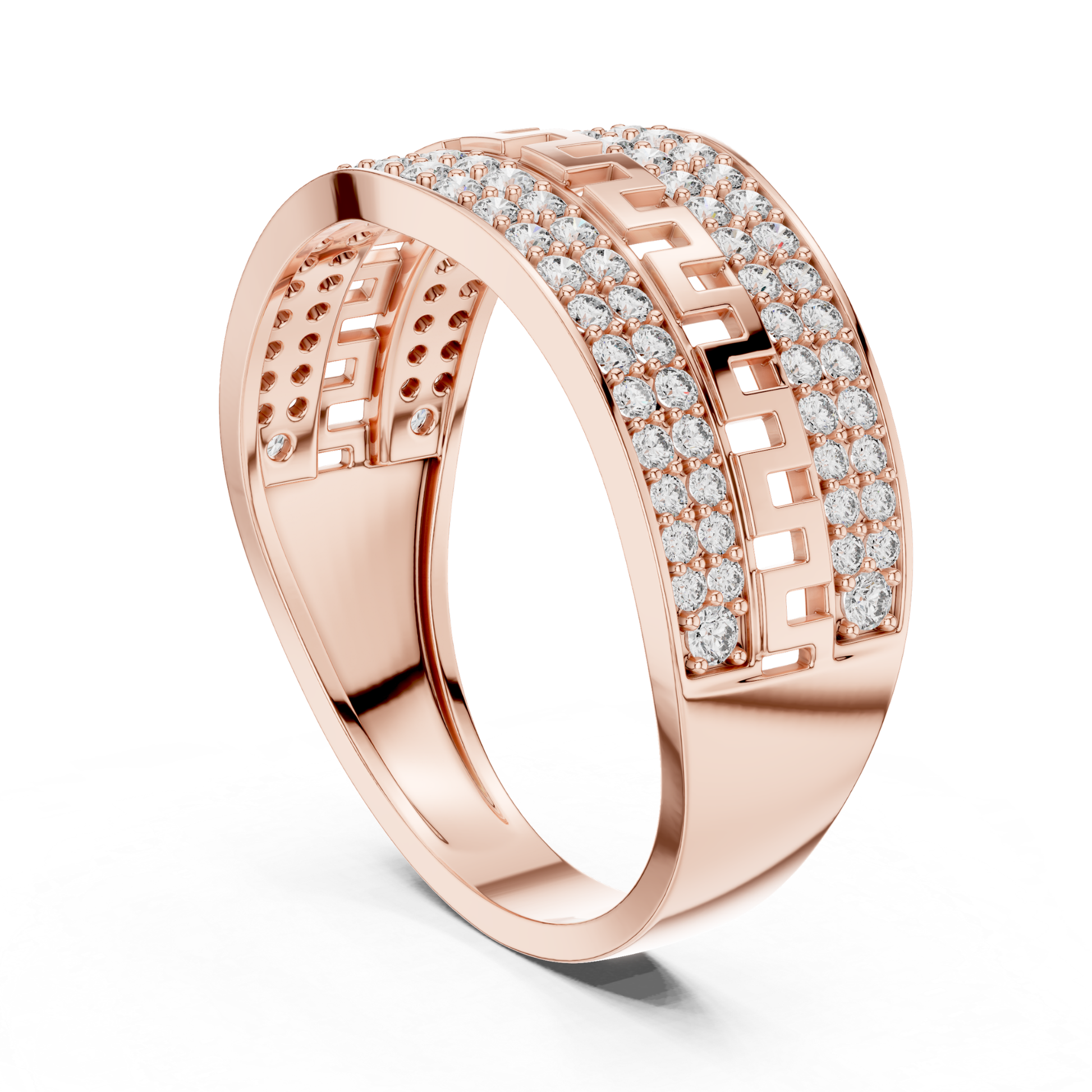 Rose gold round diamond maze pattern ring side view
Side profile rose gold architectural diamond band
Rose gold patterned pave diamond fashion ring
Modern rose gold linear design diamond ring
Rose gold bold diamond statement band ring
Contemporary rose gold ornamental diamond ring
Rose gold detailed pattern wide band ring
Elegant rose gold designer diamond band ring
Round diamond rose gold luxury pattern ring
Rose gold handcrafted style diamond ring profile