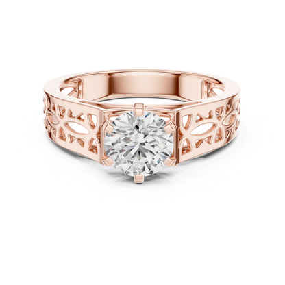 Rose gold ring with round solitaire diamond design
Openwork rose gold diamond band ring design
Wide rose gold ring with round brilliant diamond
Carved rose gold solitaire diamond band ring
Six prong round diamond rose gold band ring
Polished rose gold open pattern diamond ring
Round brilliant diamond wide rose gold band
Decorative rose gold round diamond band ring
Modern cutout rose gold round diamond ring
Rose gold handcrafted round diamond band ring