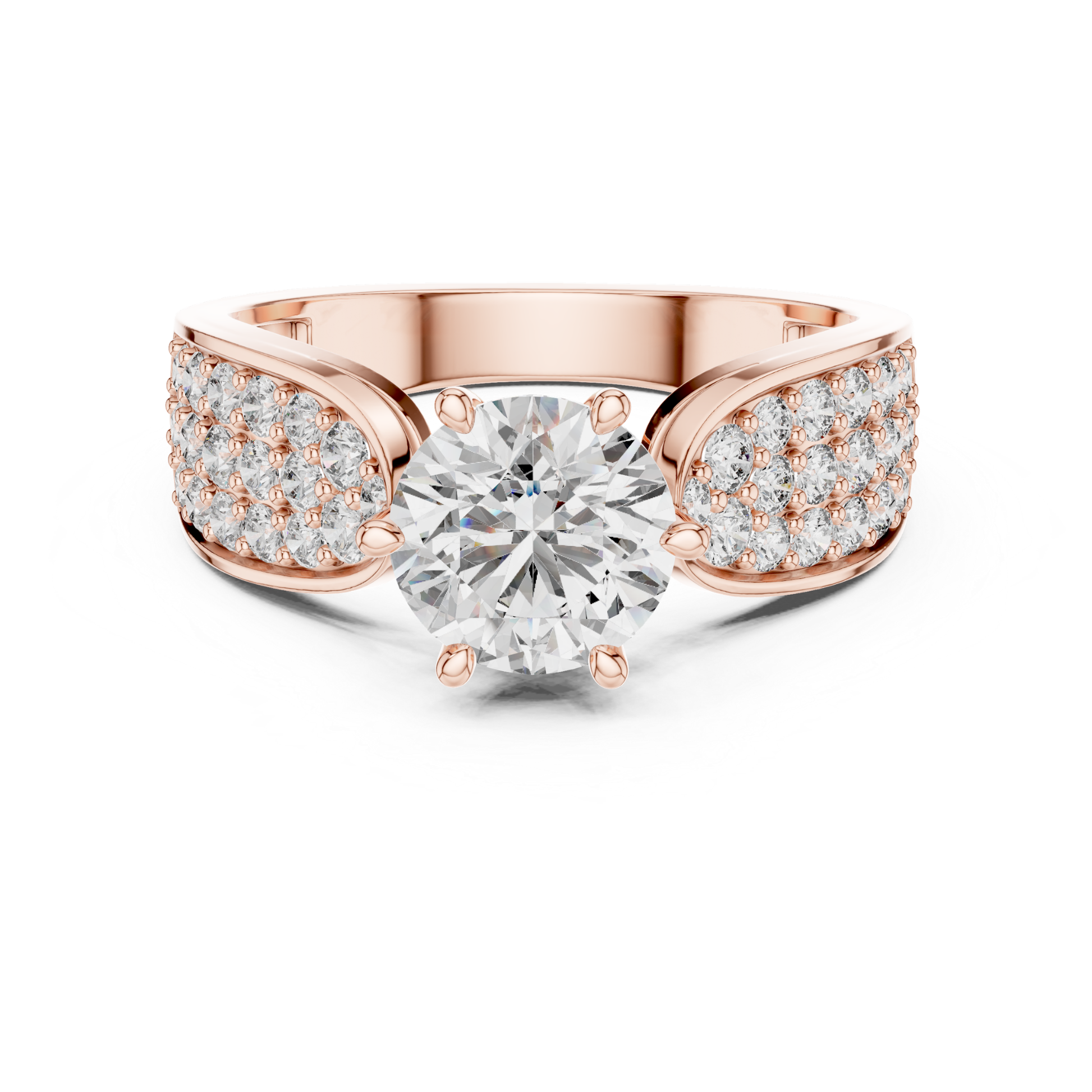 Rose gold round diamond pave solitaire ring
Rose gold wide pave band with round diamond
Round diamond rose gold pave engagement ring
Rose gold polished pave diamond band design
Six prong round diamond rose gold pave ring
Rose gold tapered pave diamond band design
Modern rose gold round solitaire pave ring
Rose gold round diamond wide band design
Elegant rose gold pave set diamond ring
Rose gold brilliant diamond pave band ring