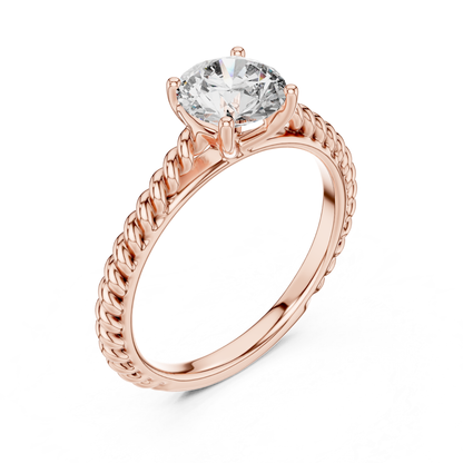 Rose gold round diamond rope band ring side angle
Rose gold round solitaire rope band side angle
Round diamond rope band ring in rose gold side
Rose gold four prong round diamond ring angle
Round brilliant diamond rope band solitaire ring
Rose gold rope band with round diamond ring
Polished rose gold round diamond rope ring
Classic rose gold round diamond rope band ring
Rose gold solitaire diamond rope band ring
Round diamond rose gold rope band setting