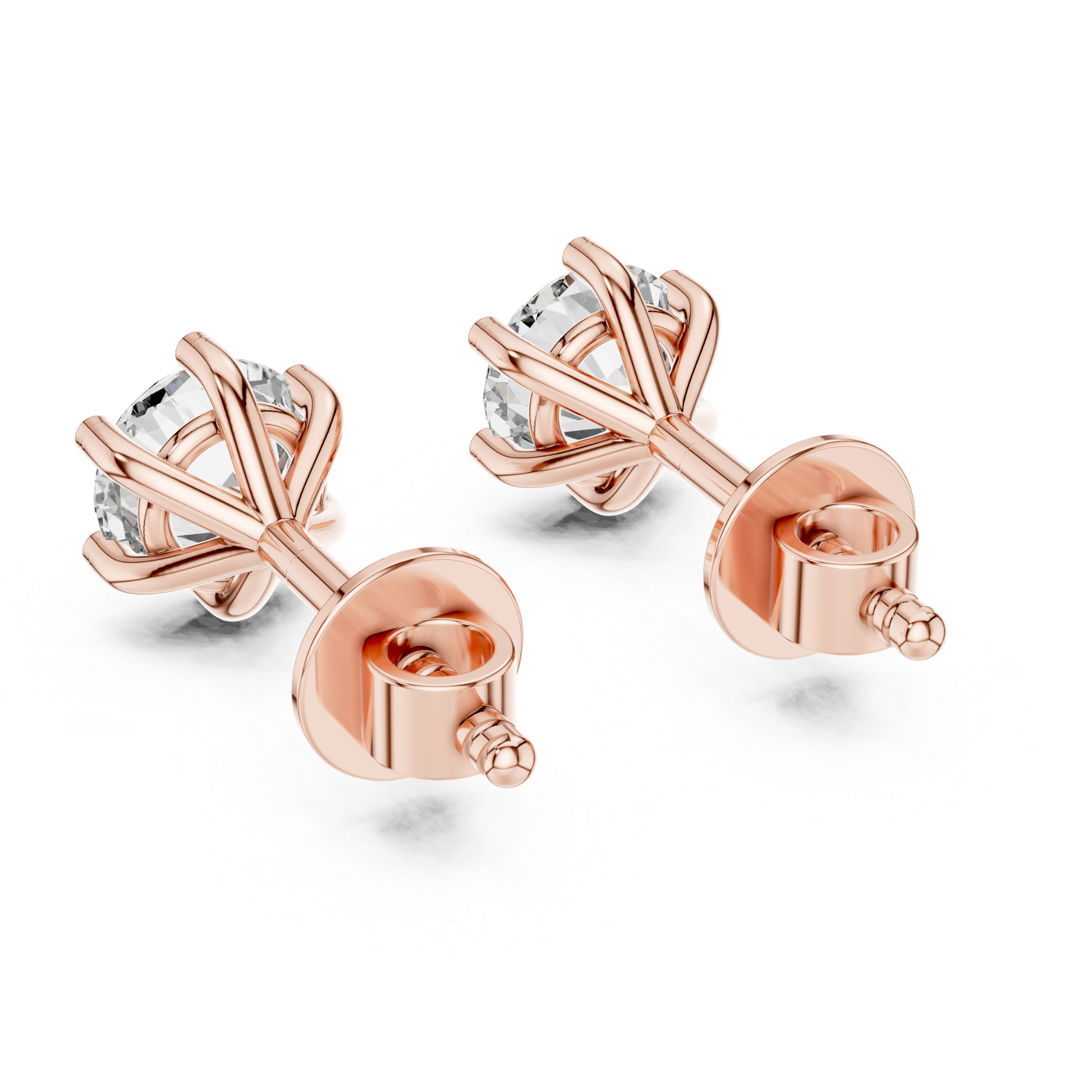 Rose gold round diamond stud earrings back view
Round diamond solitaire stud earrings back view
Six prong round diamond studs back view
Rose gold diamond stud earrings rear view
Classic round diamond studs back profile
Round solitaire diamond earrings rear view
Rose gold prong set diamond studs back view
Round brilliant diamond studs rear profile
Minimal diamond stud earrings back angle
Round diamond earrings rose gold back view