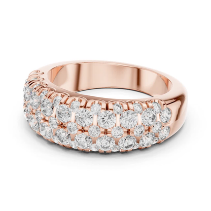 Side view rose gold multi row diamond band ring
Rose gold diamond band ring side angle view
Side profile rose gold round diamond statement band
Rose gold wide diamond ring with side perspective
Angled view rose gold multi row diamond ring
Rose gold Pave diamond band ring side view
Side angle rose gold round diamond anniversary band
Luxury rose gold diamond band ring side profile
Rose gold layered diamond ring with angled view
Side view rose gold wide band with round diamonds