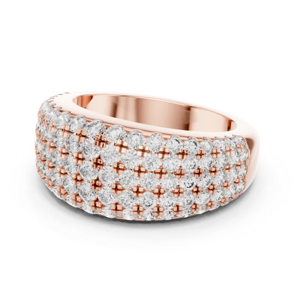 Side view rose gold wide Pave diamond band ring
Rose gold diamond band ring with side angle view
Side profile rose gold multi row diamond ring
Rose gold wide statement band with round diamonds
Angled rose gold Pave diamond anniversary ring
Rose gold luxury diamond band side perspective
Side angle rose gold layered diamond fashion ring
Bold rose gold wide ring with Pave diamonds
Rose gold multi row diamond band side profile
Side view rose gold round diamond statement band